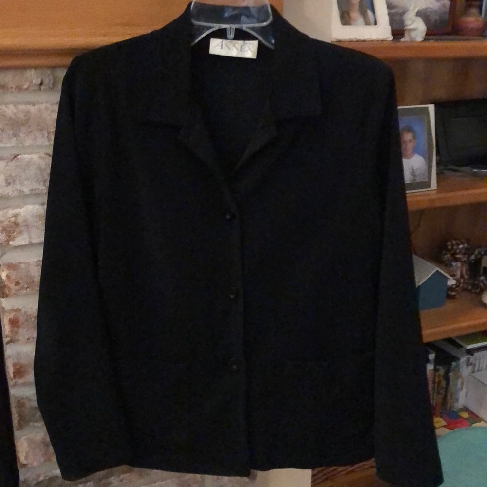 All black jacket with buttons